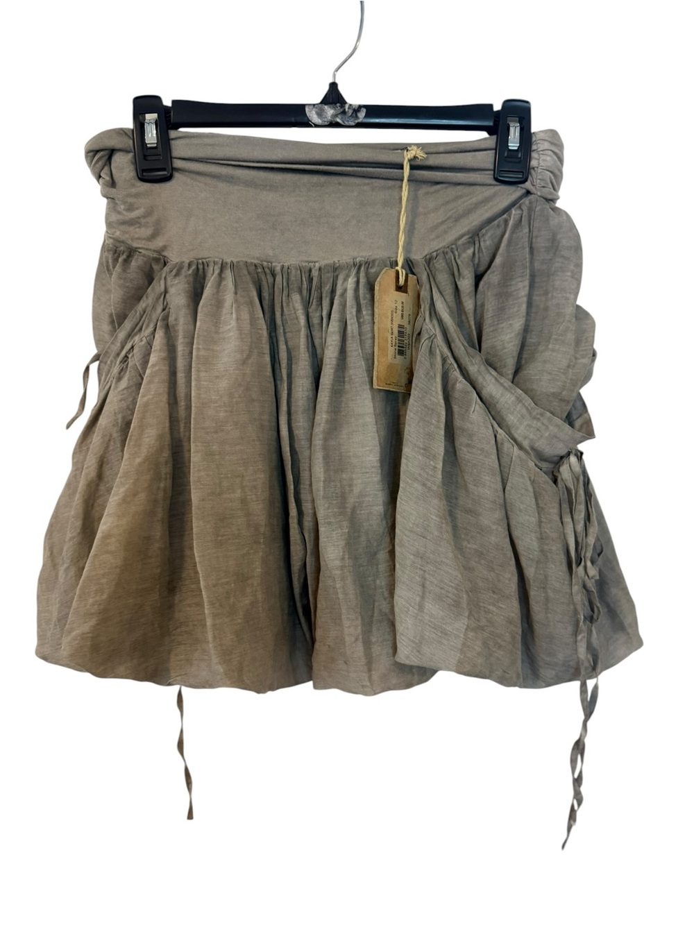 AllSaints Gathered Mini Skirt in Light Gray size 12 NWT